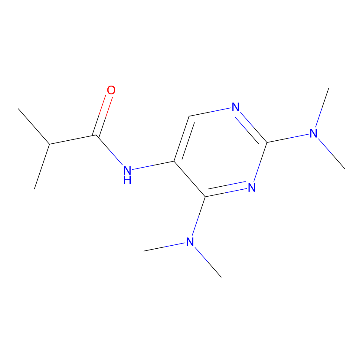 N-(2,4-bis(dimethylamino)pyrimidin-5-yl)isobutyramide molecular structure, CAS 1448071-46-2