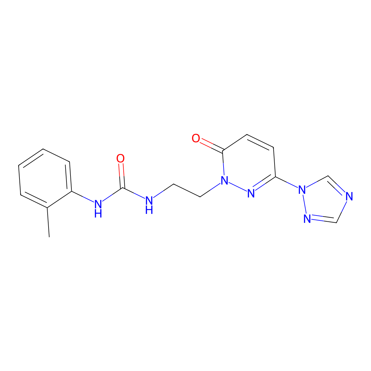 1-(2-(6-oxo-3-(1H-1,2,4-triazol-1-yl)pyridazin-1(6H)-yl)ethyl)-3-(o-tolyl)urea molecular structure, CAS 1448071-72-4