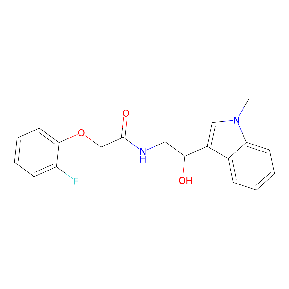 2-(2-fluorophenoxy)-N-(2-hydroxy-2-(1-methyl-1H-indol-3-yl)ethyl)acetamide molecular structure, CAS 1448071-73-5