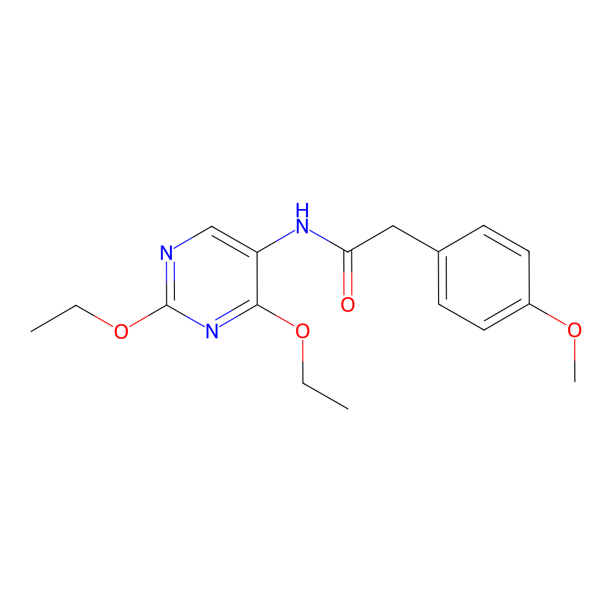 N-(2,4-diethoxypyrimidin-5-yl)-2-(4-methoxyphenyl)acetamide molecular structure, CAS 1448071-83-7