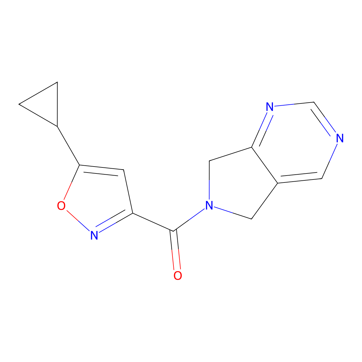 (5-cyclopropylisoxazol-3-yl)(5H-pyrrolo[3,4-d]pyrimidin-6(7H)-yl)methanone molecular structure, CAS 1448071-90-6