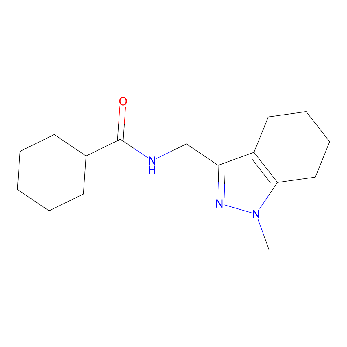 N-[(1-methyl-4,5,6,7-tetrahydro-1H-indazol-3-yl)methyl]cyclohexanecarboxamide molecular structure, CAS 1448072-02-3