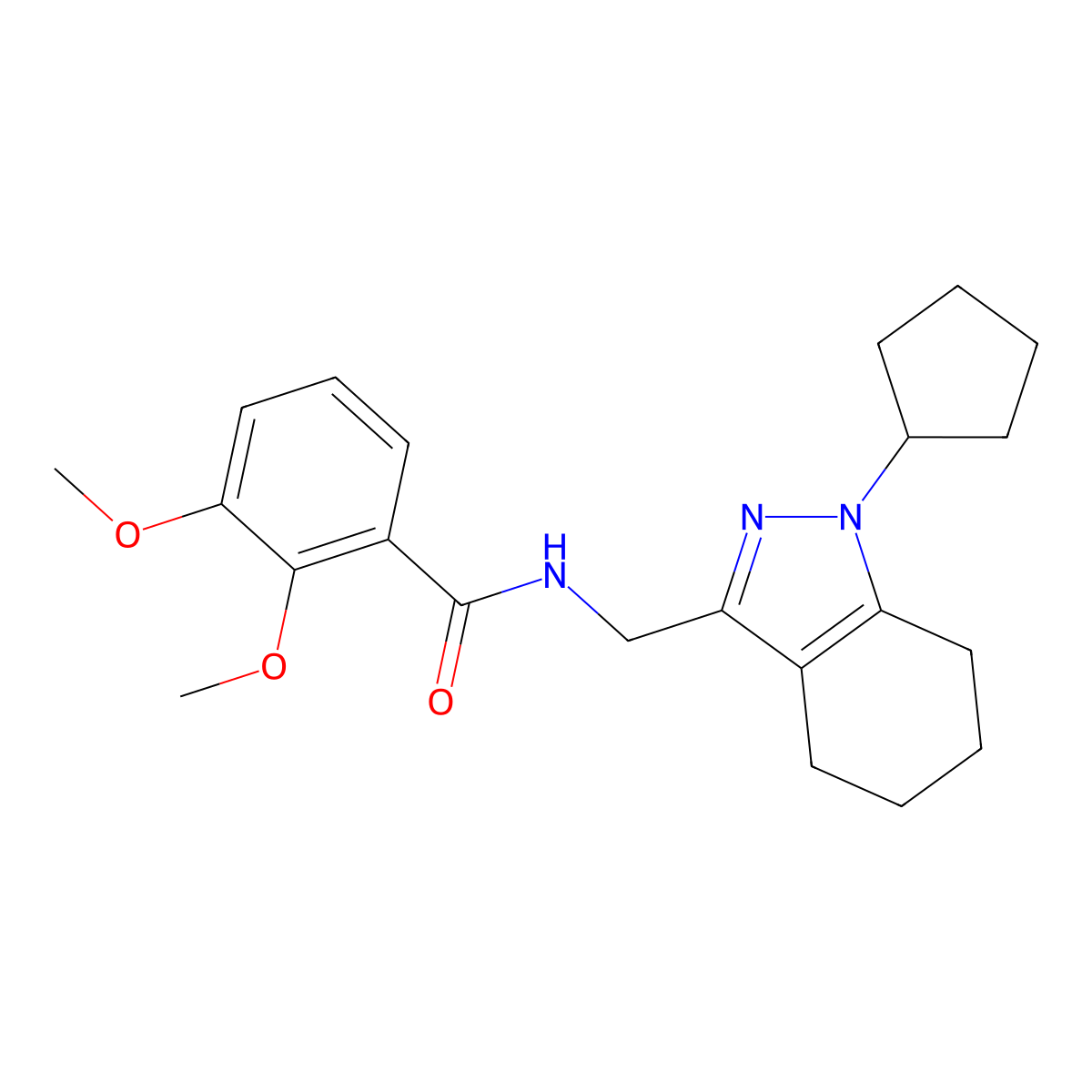 N-[(1-cyclopentyl-4,5,6,7-tetrahydro-1H-indazol-3-yl)methyl]-2,3-dimethoxybenzamide molecular structure, CAS 1448072-11-4