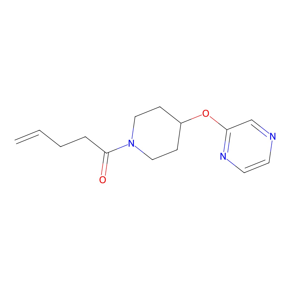 1-(4-(Pyrazin-2-yloxy)piperidin-1-yl)pent-4-en-1-one molecular structure, CAS 1448072-12-5