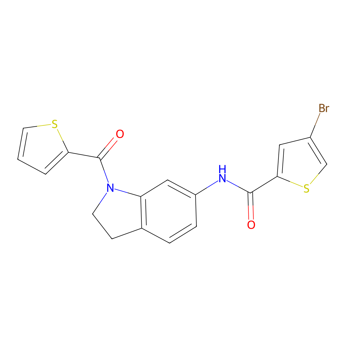 4-bromo-N-(1-(thiophene-2-carbonyl)indolin-6-yl)thiophene-2-carboxamide molecular structure, CAS 1448072-37-4