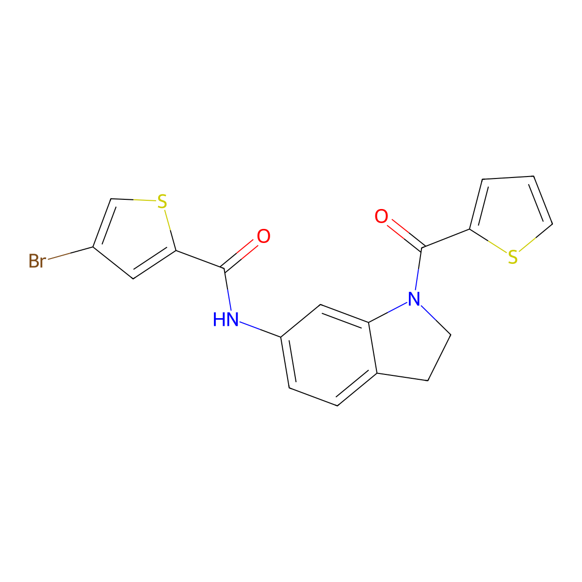 4-bromo-N-(1-(thiophene-2-carbonyl)indolin-6-yl)thiophene-2-carboxamide molecular structure, CAS 1448072-37-4