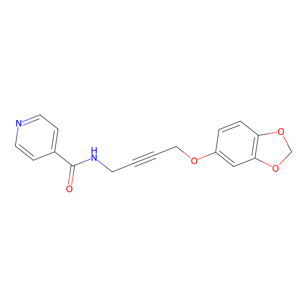 N-(4-(benzo[d][1,3]dioxol-5-yloxy)but-2-yn-1-yl)isonicotinamide molecular structure, CAS 1448072-64-7