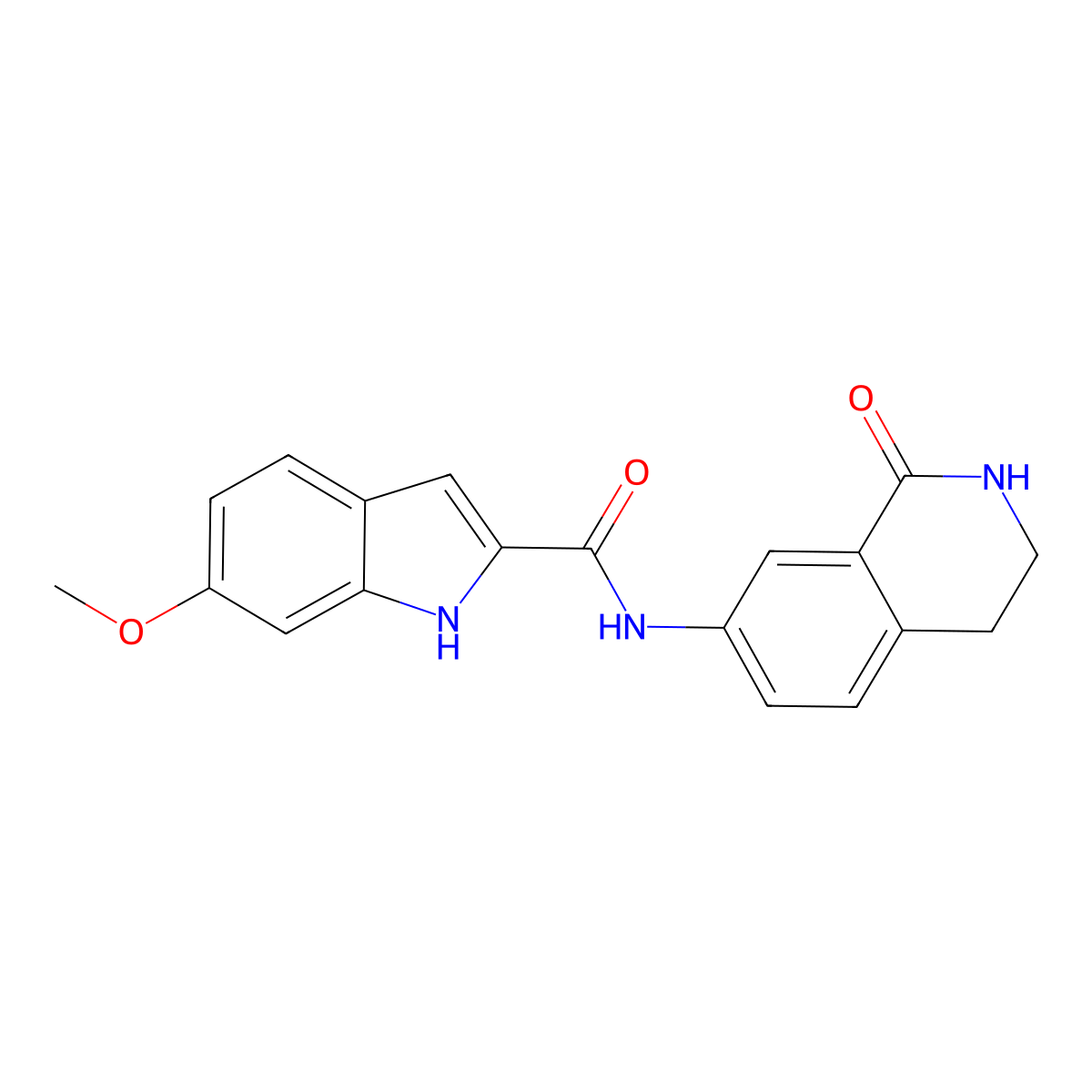6-methoxy-N-(1-oxo-1,2,3,4-tetrahydroisoquinolin-7-yl)-1H-indole-2-carboxamide molecular structure, CAS 1448072-65-8