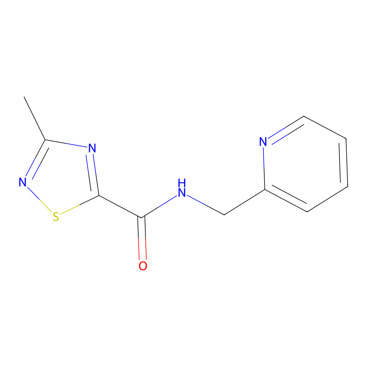 3-methyl-N-(pyridin-2-ylmethyl)-1,2,4-thiadiazole-5-carboxamide molecular structure, CAS 1448072-82-9