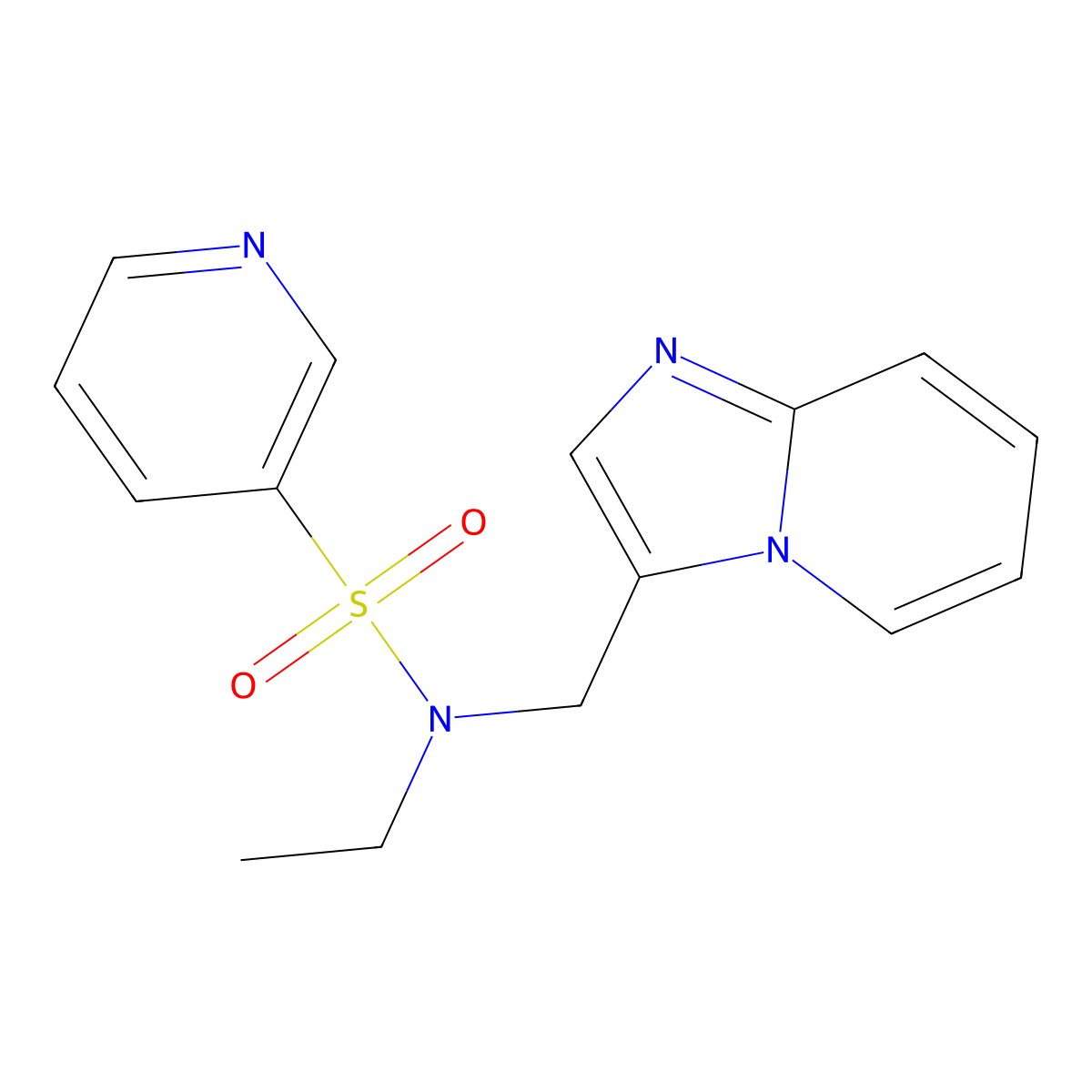 N-ethyl-N-(imidazo[1,2-a]pyridin-3-ylmethyl)pyridine-3-sulfonamide molecular structure, CAS 1448072-83-0