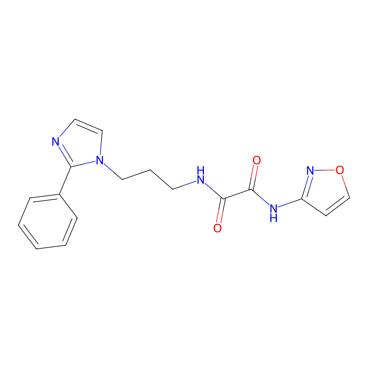 N1-(isoxazol-3-yl)-N2-(3-(2-phenyl-1H-imidazol-1-yl)propyl)oxalamide molecular structure, CAS 1448072-87-4