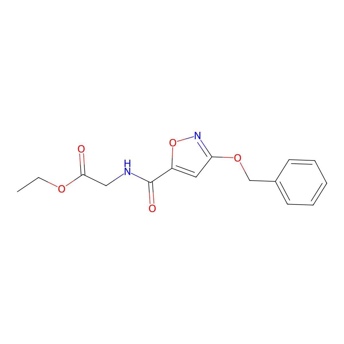 Ethyl 2-(3-(benzyloxy)isoxazole-5-carboxamido)acetate molecular structure, CAS 1448072-91-0