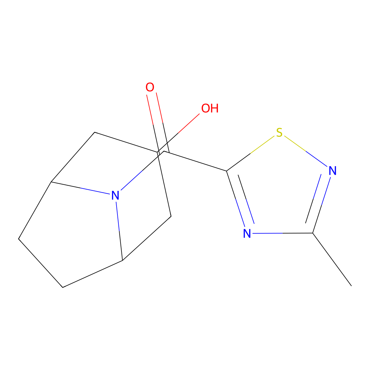 (3-Hydroxy-8-azabicyclo[3.2.1]octan-8-yl)(3-methyl-1,2,4-thiadiazol-5-yl)methanone molecular structure, CAS 1448072-93-2