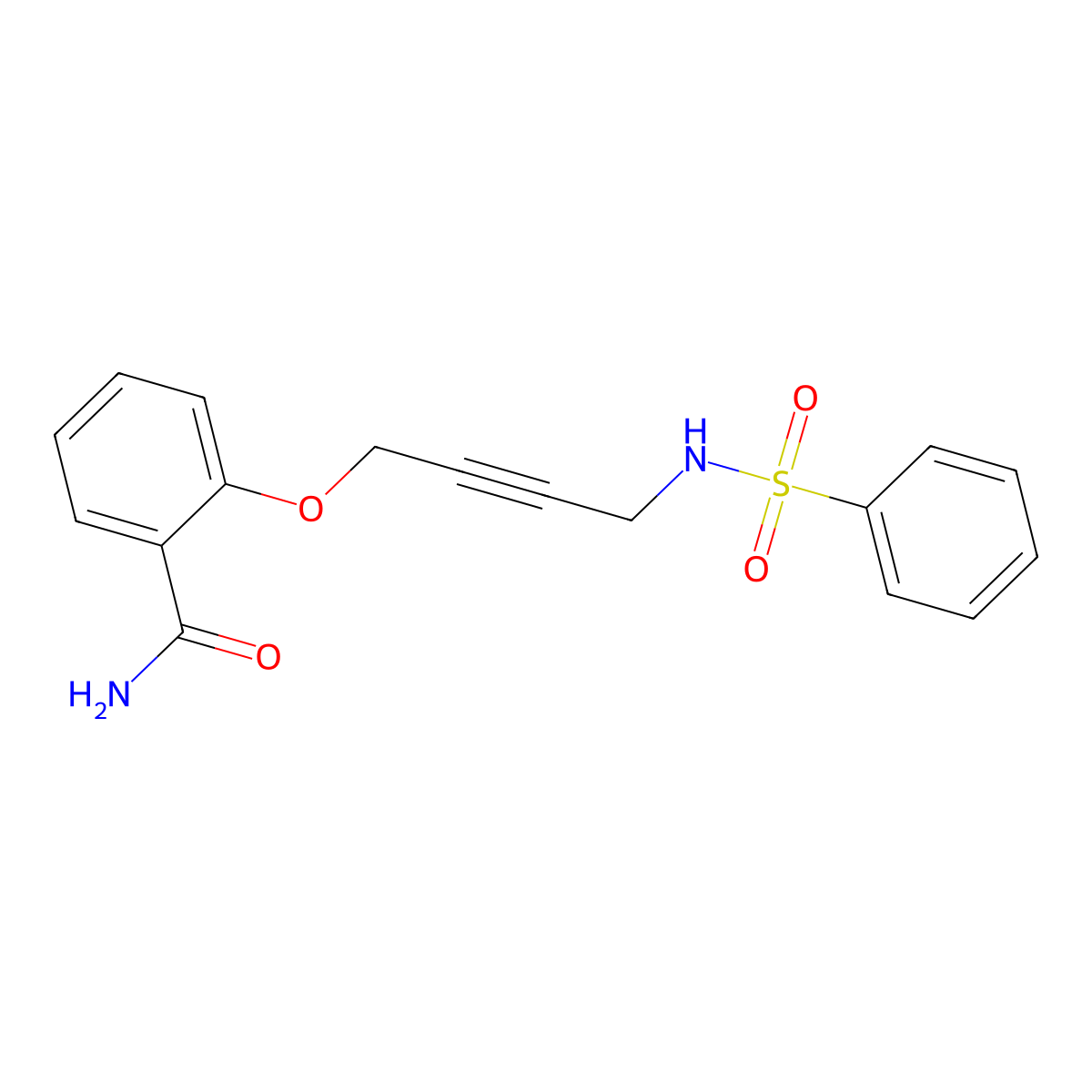 2-[(4-Benzenesulfonamidobut-2-YN-1-YL)oxy]benzamide molecular structure, CAS 1448072-96-5
