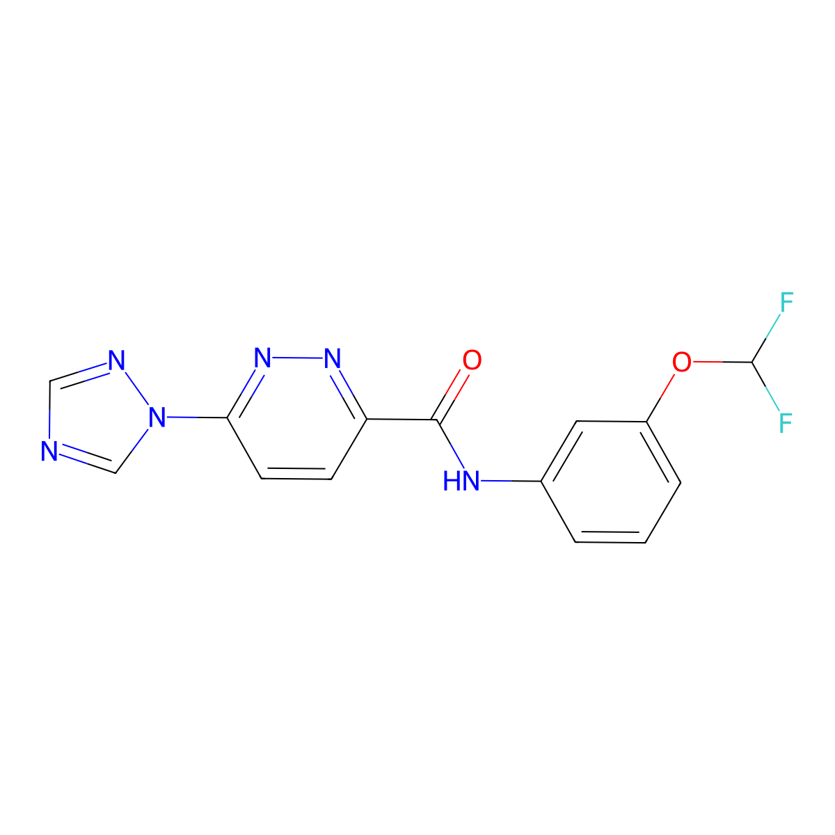 N-(3-(difluoromethoxy)phenyl)-6-(1H-1,2,4-triazol-1-yl)pyridazine-3-carboxamide molecular structure, CAS 1448072-97-6