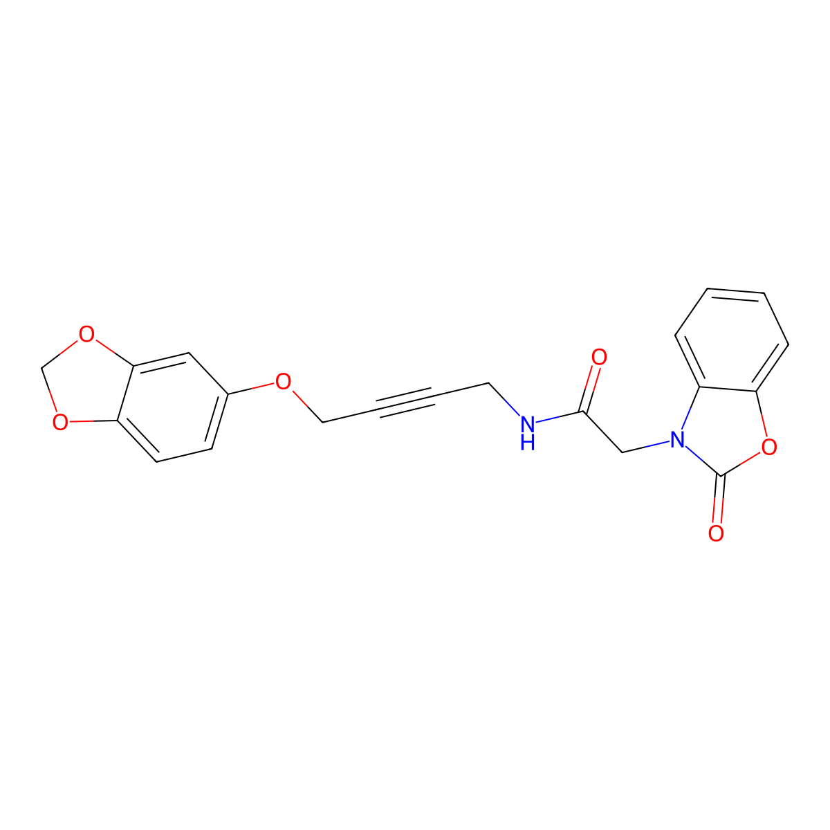 N-(4-(benzo[d][1,3]dioxol-5-yloxy)but-2-yn-1-yl)-2-(2-oxobenzo[d]oxazol-3(2H)-yl)acetamide molecular structure, CAS 1448073-15-1