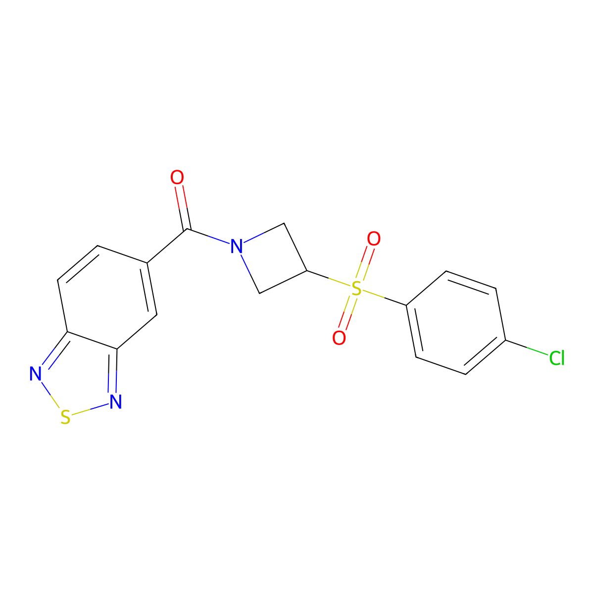 Benzo[c][1,2,5]thiadiazol-5-yl(3-((4-chlorophenyl)sulfonyl)azetidin-1-yl)methanone molecular structure, CAS 1448073-31-1