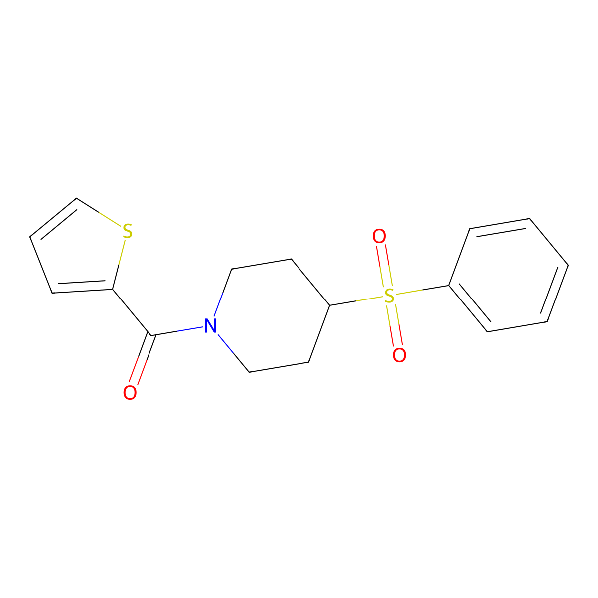 (4-(Phenylsulfonyl)piperidin-1-yl)(thiophen-2-yl)methanone molecular structure, CAS 1448073-42-4