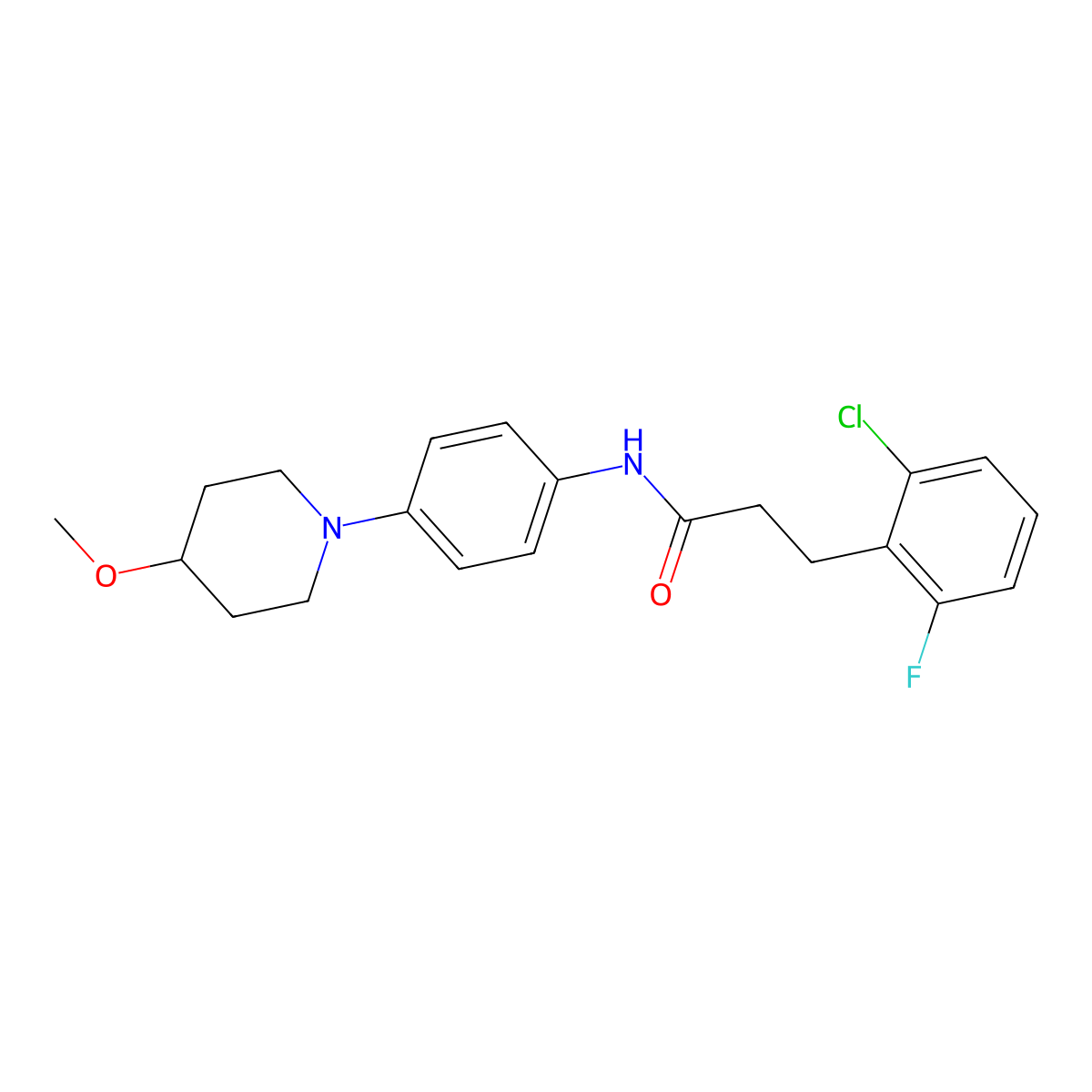 3-(2-Chloro-6-fluorophenyl)-N-[4-(4-methoxypiperidin-1-YL)phenyl]propanamide molecular structure, CAS 1448073-45-7