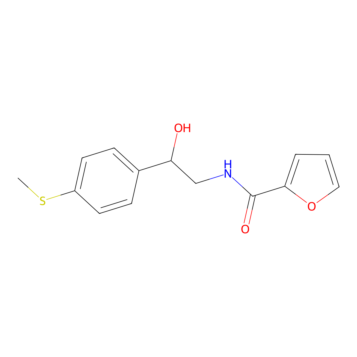 N-(2-hydroxy-2-(4-(methylthio)phenyl)ethyl)furan-2-carboxamide molecular structure, CAS 1448073-54-8