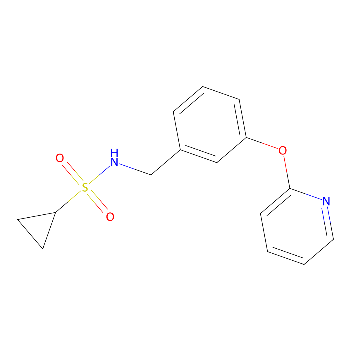 N-(3-(pyridin-2-yloxy)benzyl)cyclopropanesulfonamide molecular structure, CAS 1448073-58-2