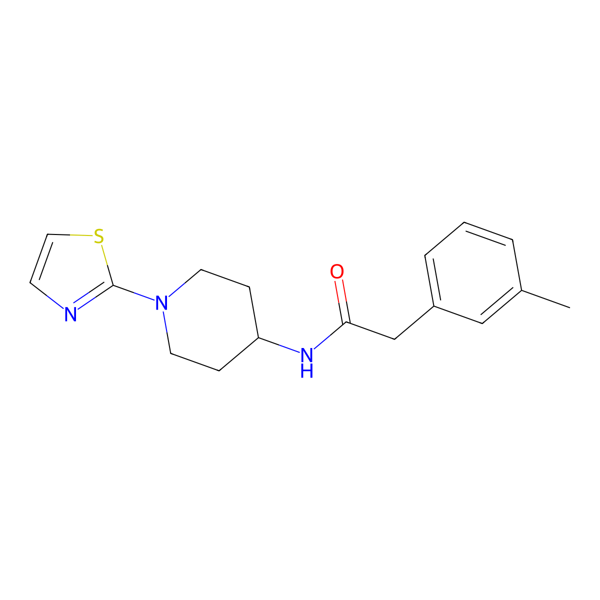N-(1-(thiazol-2-yl)piperidin-4-yl)-2-(m-tolyl)acetamide molecular structure, CAS 1448073-65-1