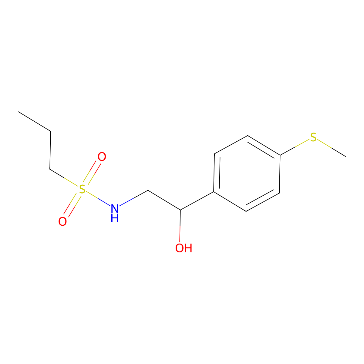 N-(2-hydroxy-2-(4-(methylthio)phenyl)ethyl)propane-1-sulfonamide molecular structure, CAS 1448073-72-0