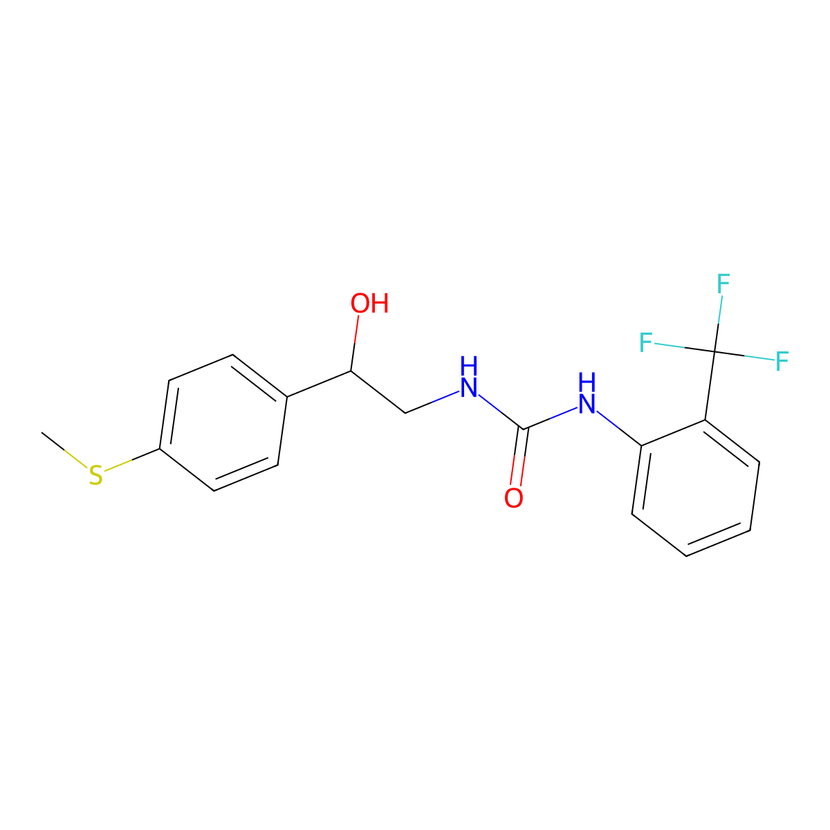 1-(2-Hydroxy-2-(4-(methylthio)phenyl)ethyl)-3-(2-(trifluoromethyl)phenyl)urea molecular structure, CAS 1448073-81-1