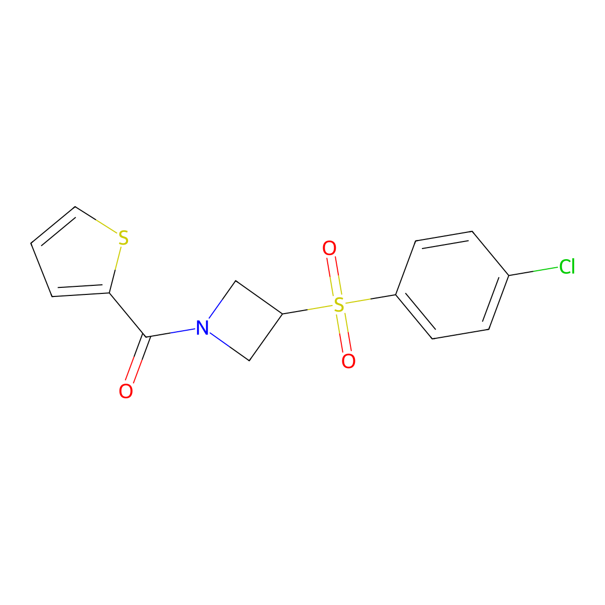 (3-((4-Chlorophenyl)sulfonyl)azetidin-1-yl)(thiophen-2-yl)methanone molecular structure, CAS 1448073-85-5