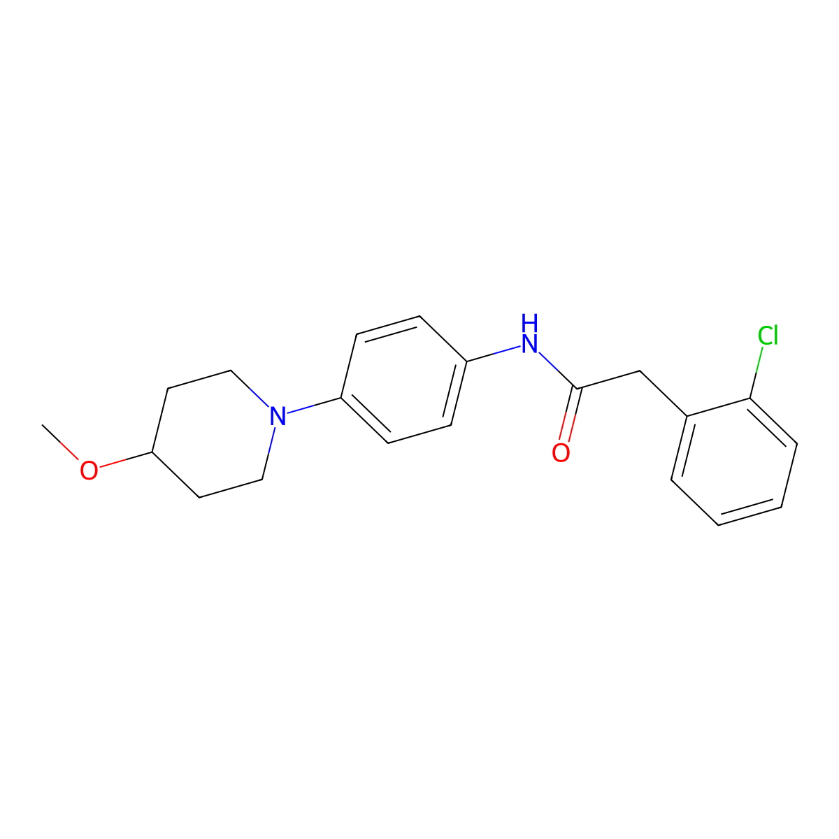 2-(2-Chlorophenyl)-N-[4-(4-methoxypiperidin-1-YL)phenyl]acetamide molecular structure, CAS 1448073-86-6