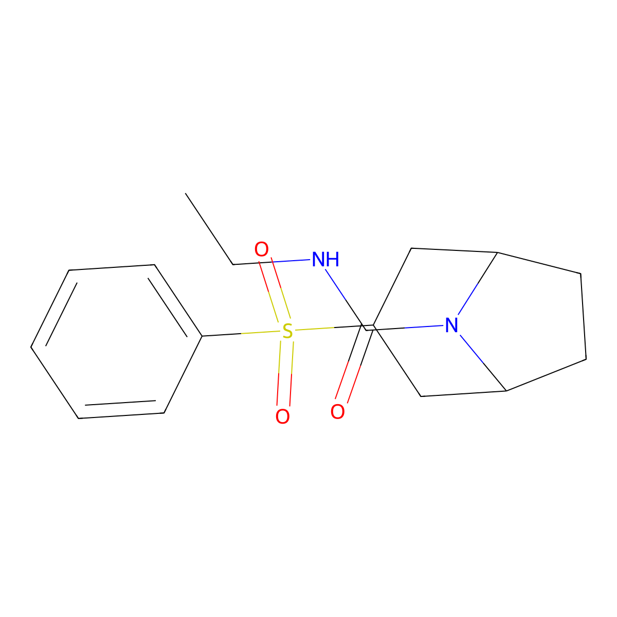 3-(Benzenesulfonyl)-N-ethyl-8-azabicyclo[3.2.1]octane-8-carboxamide molecular structure, CAS 1448073-99-1