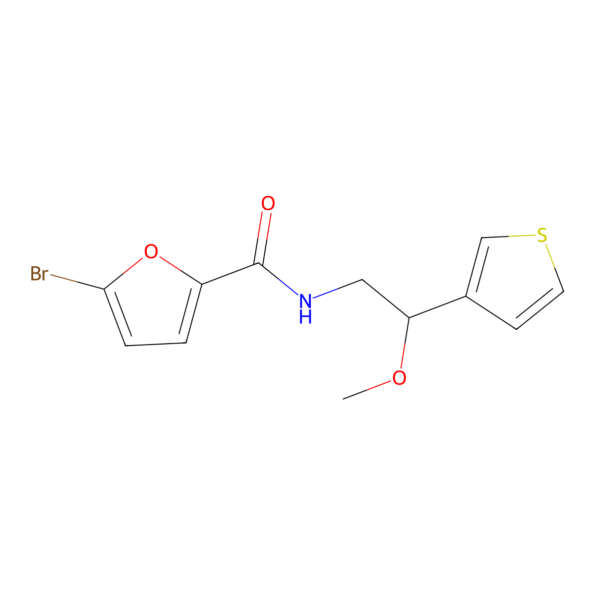 5-Bromo-N-[2-methoxy-2-(thiophen-3-YL)ethyl]furan-2-carboxamide molecular structure, CAS 1448074-05-2