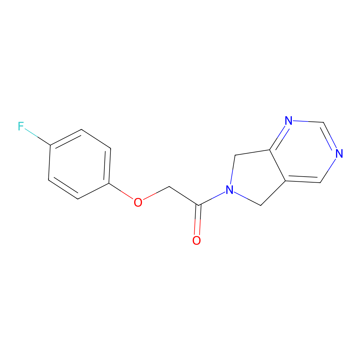 2-(4-fluorophenoxy)-1-(5H-pyrrolo[3,4-d]pyrimidin-6(7H)-yl)ethanone molecular structure, CAS 1448074-56-3