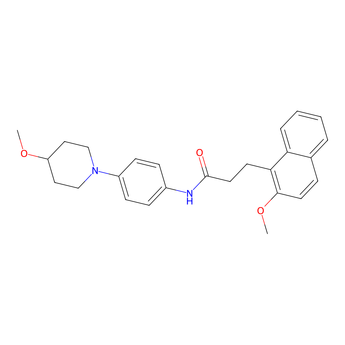 3-(2-Methoxynaphthalen-1-YL)-N-[4-(4-methoxypiperidin-1-YL)phenyl]propanamide molecular structure, CAS 1448074-58-5