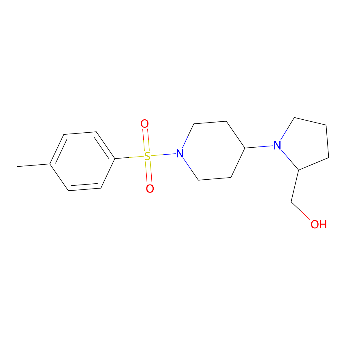 (1-(1-Tosylpiperidin-4-yl)pyrrolidin-2-yl)methanol molecular structure, CAS 1448074-62-1