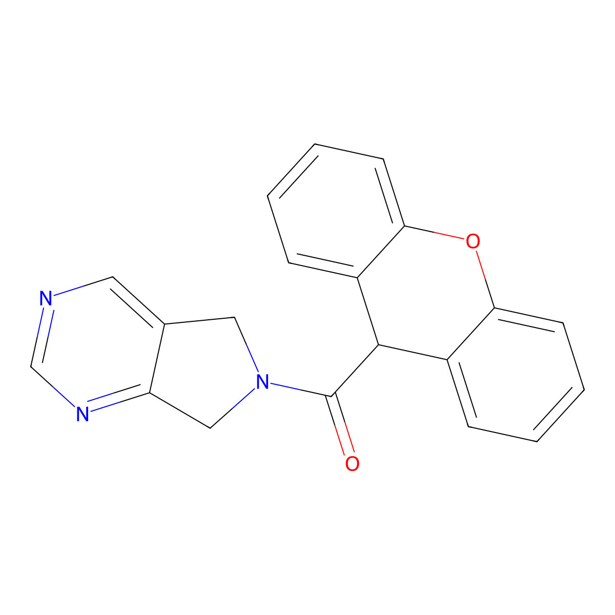 (5H-pyrrolo[3,4-d]pyrimidin-6(7H)-yl)(9H-xanthen-9-yl)methanone molecular structure, CAS 1448074-64-3