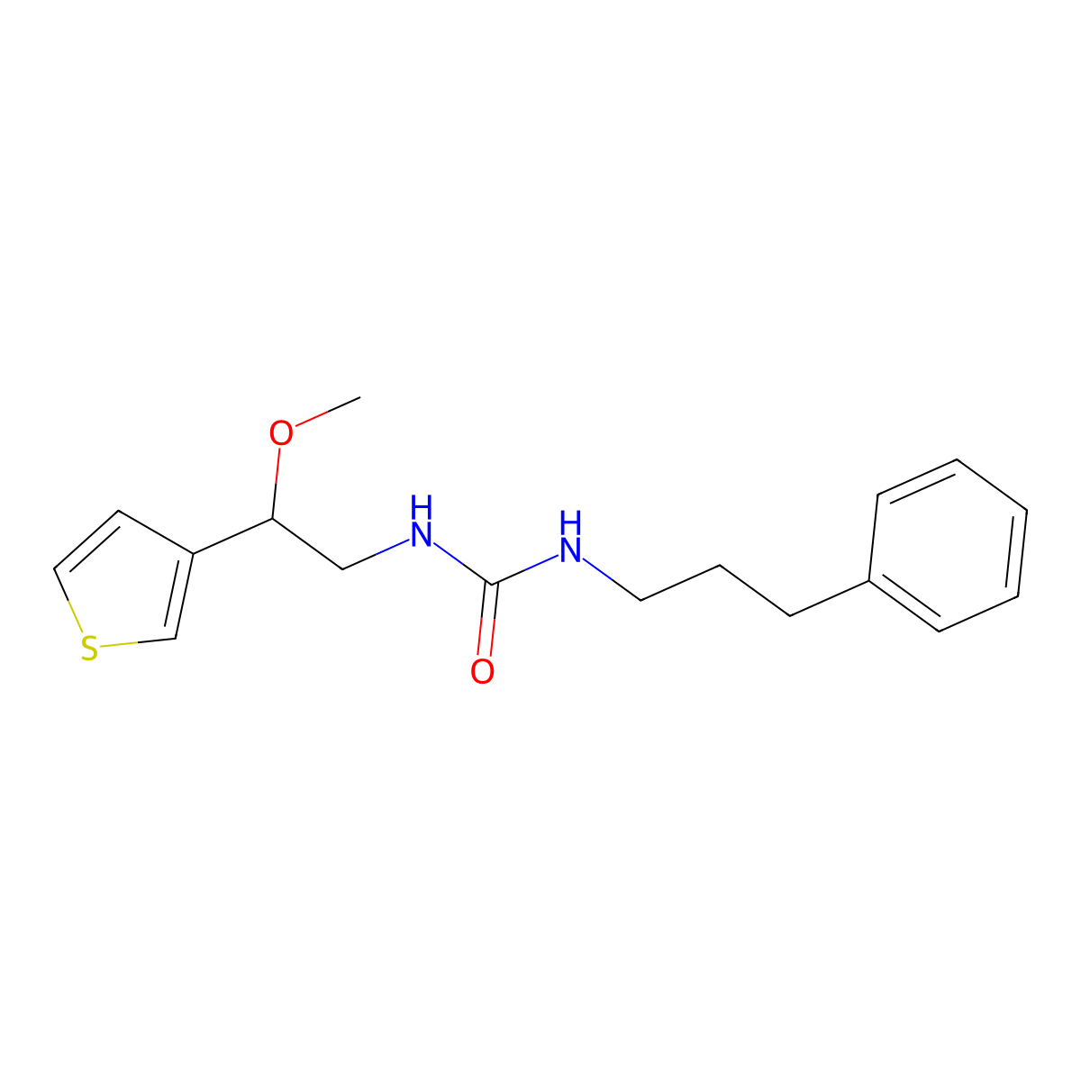 1-(2-Methoxy-2-(thiophen-3-yl)ethyl)-3-(3-phenylpropyl)urea molecular structure, CAS 1448074-65-4