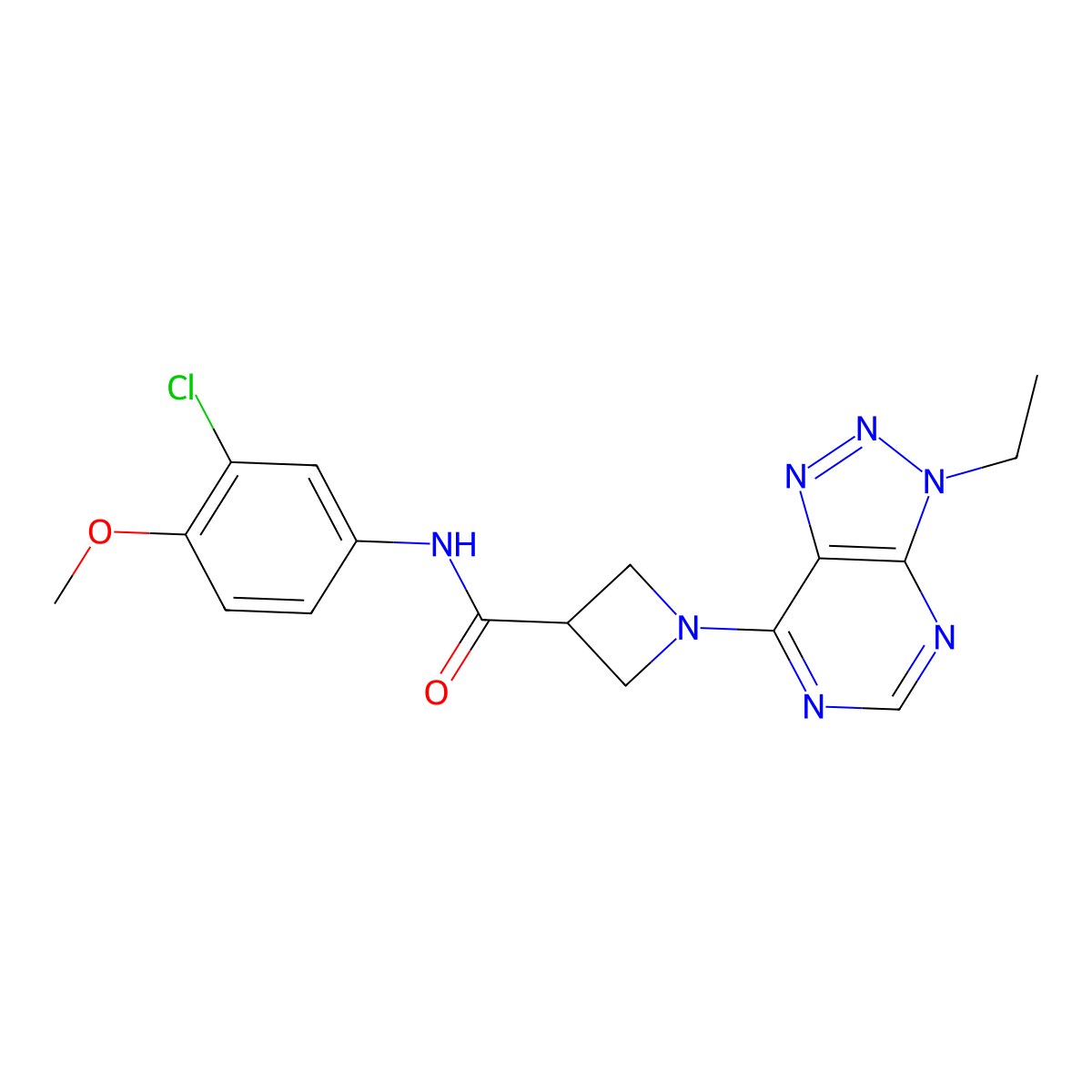 N-(3-chloro-4-methoxyphenyl)-1-(3-ethyl-3H-[1,2,3]triazolo[4,5-d]pyrimidin-7-yl)azetidine-3-carboxamide molecular structure, CAS 1448074-74-5