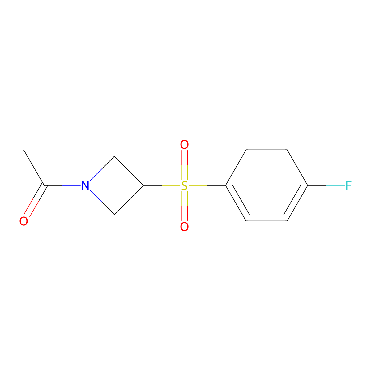 1-(3-((4-Fluorophenyl)sulfonyl)azetidin-1-yl)ethanone molecular structure, CAS 1448074-77-8