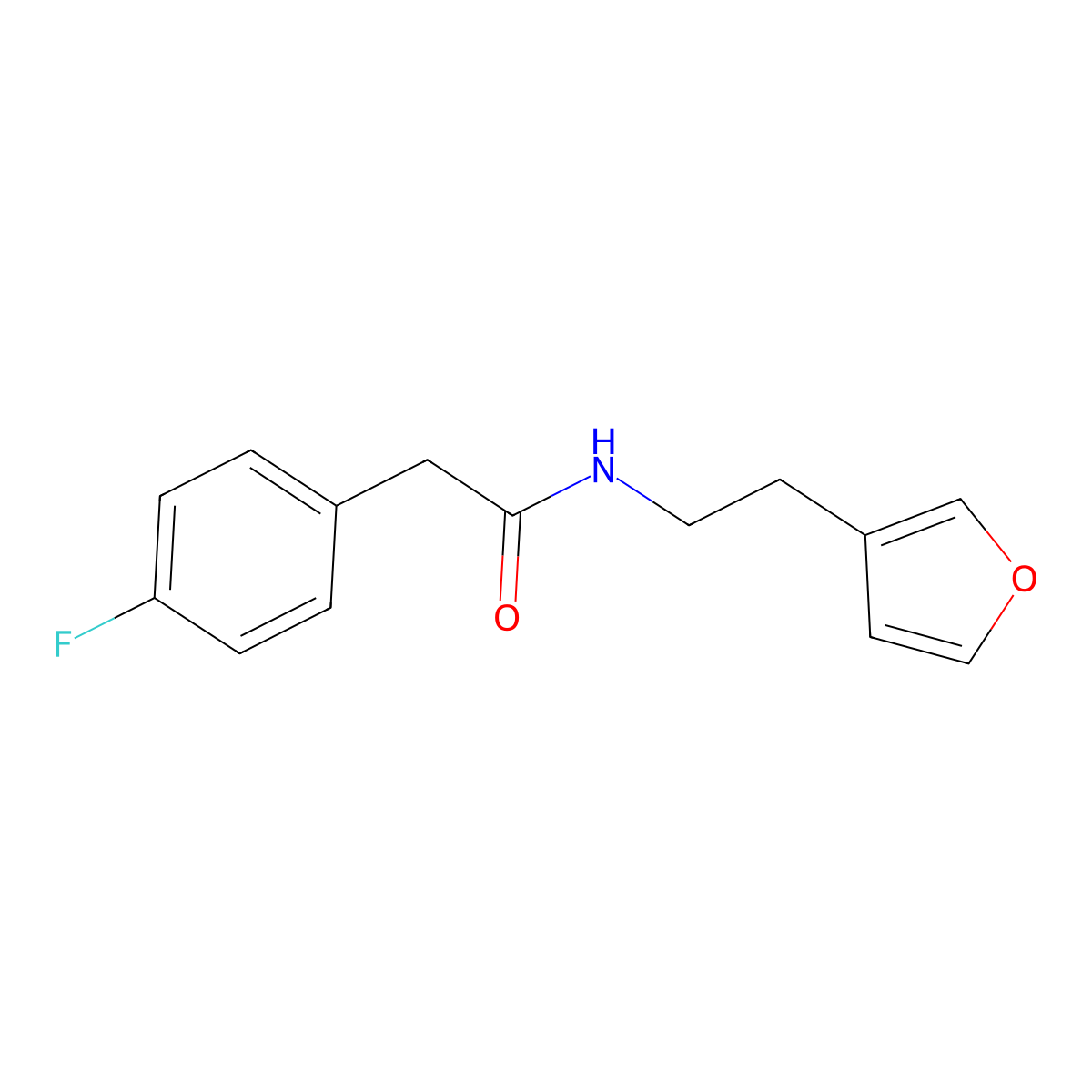 2-(4-Fluorophenyl)-N-[2-(furan-3-YL)ethyl]acetamide molecular structure, CAS 1448074-85-8