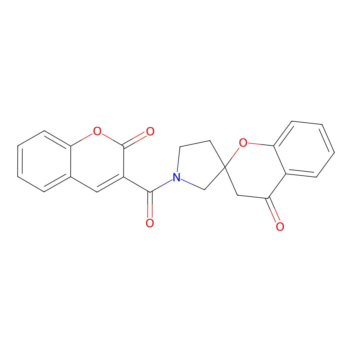 1'-(2-oxo-2H-chromene-3-carbonyl)spiro[chroman-2,3'-pyrrolidin]-4-one molecular structure, CAS 1448074-86-9