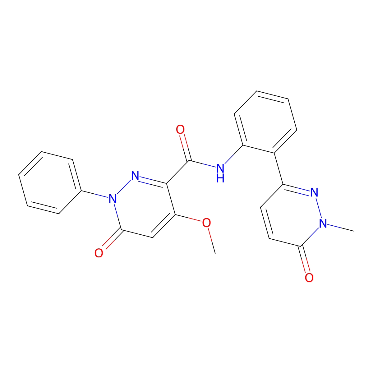 4-methoxy-N-[2-(1-methyl-6-oxo-1,6-dihydropyridazin-3-yl)phenyl]-6-oxo-1-phenyl-1,6-dihydropyridazine-3-carboxamide molecular structure, CAS 1448074-92-7