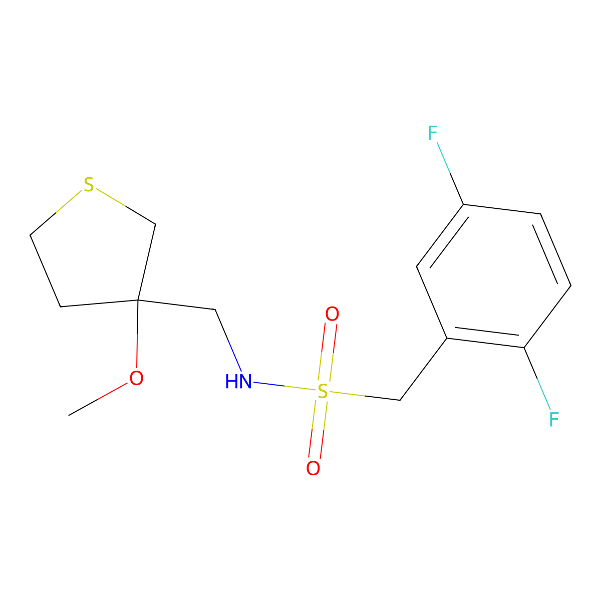 1-(2,5-Difluorophenyl)-N-[(3-methoxythiolan-3-YL)methyl]methanesulfonamide molecular structure, CAS 1448074-94-9