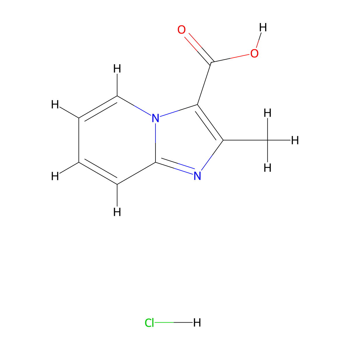 2-Methylimidazo[1,2-a]pyridine-3-carboxylic acid hydrochloride molecular structure, CAS 1448074-95-0