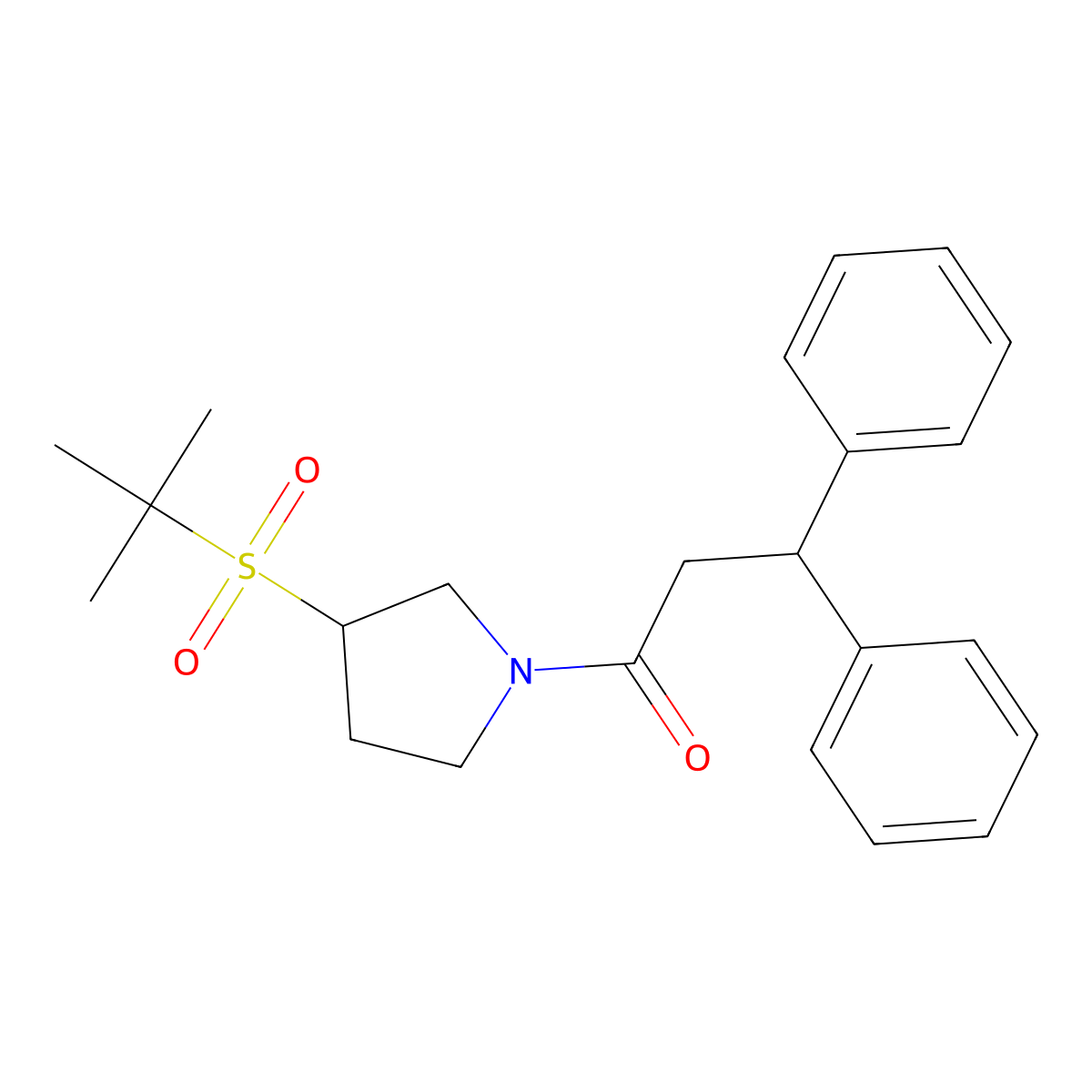 1-(3-(Tert-butylsulfonyl)pyrrolidin-1-yl)-3,3-diphenylpropan-1-one molecular structure, CAS 1448074-96-1