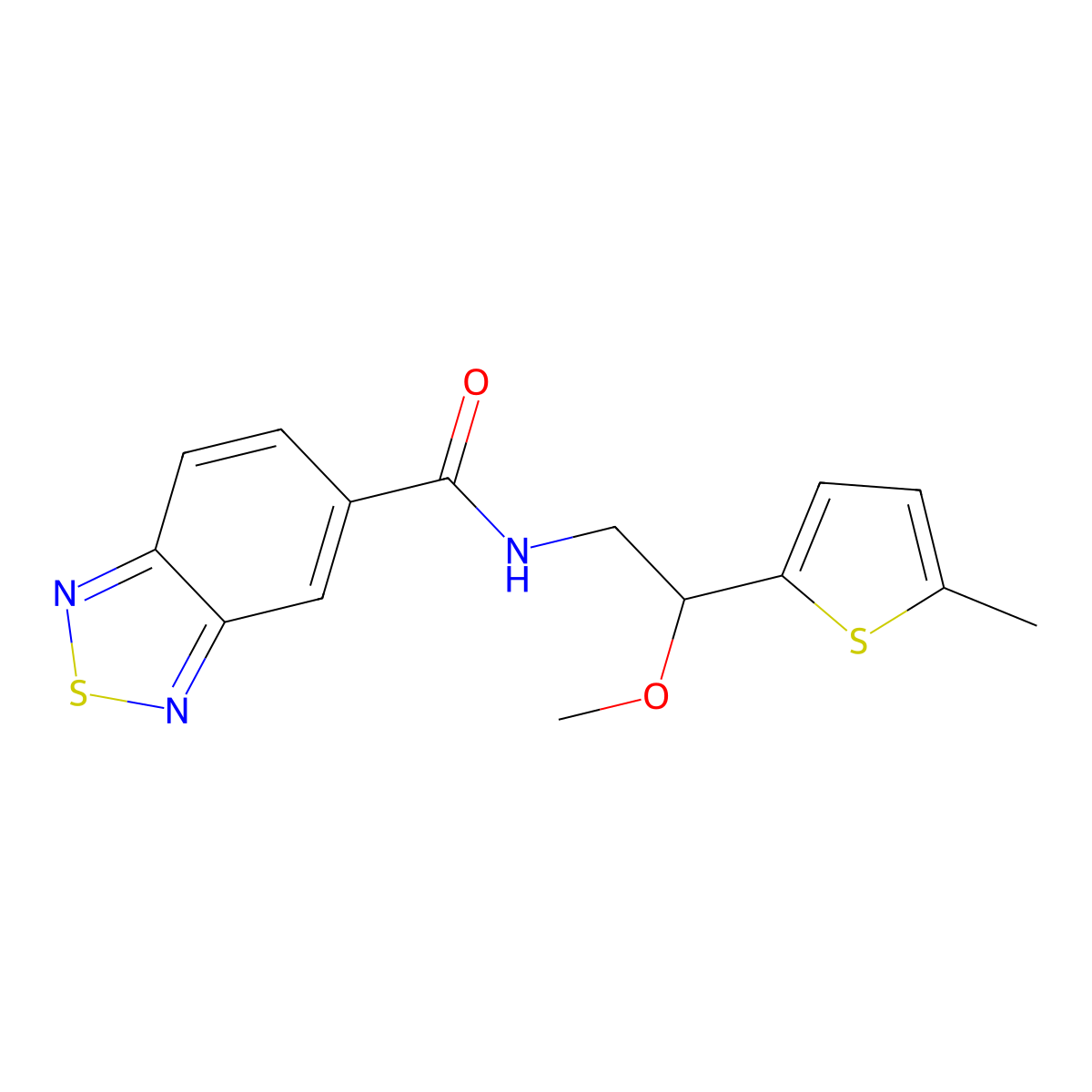 N-(2-methoxy-2-(5-methylthiophen-2-yl)ethyl)benzo[c][1,2,5]thiadiazole-5-carboxamide molecular structure, CAS 1448075-03-3