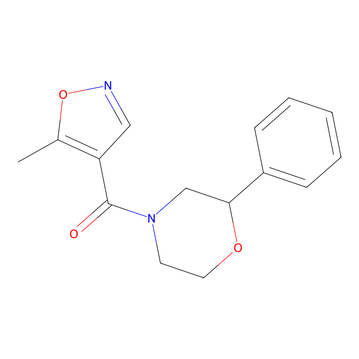 (5-Methylisoxazol-4-yl)(2-phenylmorpholino)methanone molecular structure, CAS 1448075-10-2