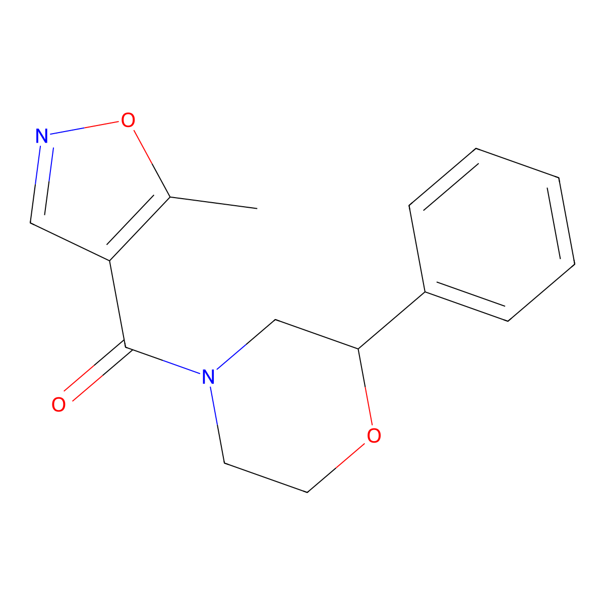 (5-Methylisoxazol-4-yl)(2-phenylmorpholino)methanone molecular structure, CAS 1448075-10-2