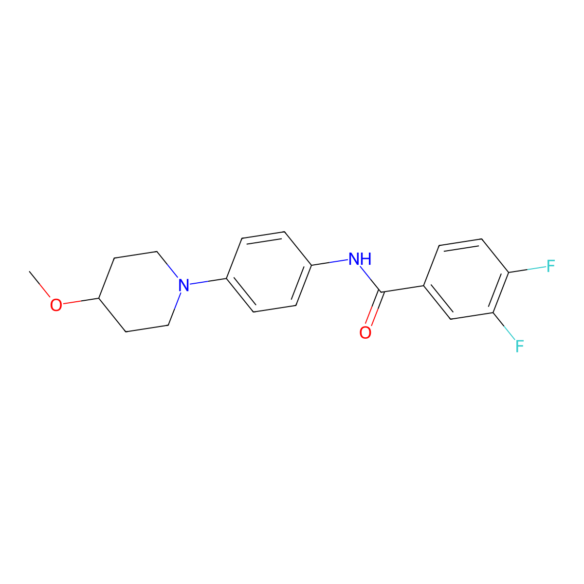 3,4-Difluoro-N-[4-(4-methoxypiperidin-1-YL)phenyl]benzamide molecular structure, CAS 1448075-13-5