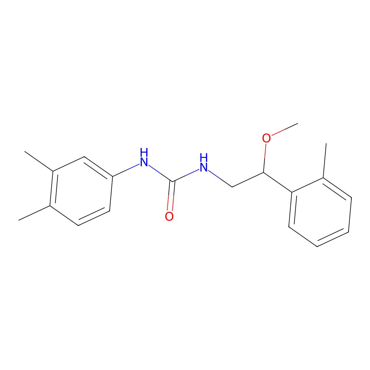 1-(3,4-Dimethylphenyl)-3-(2-methoxy-2-(o-tolyl)ethyl)urea molecular structure, CAS 1448075-15-7
